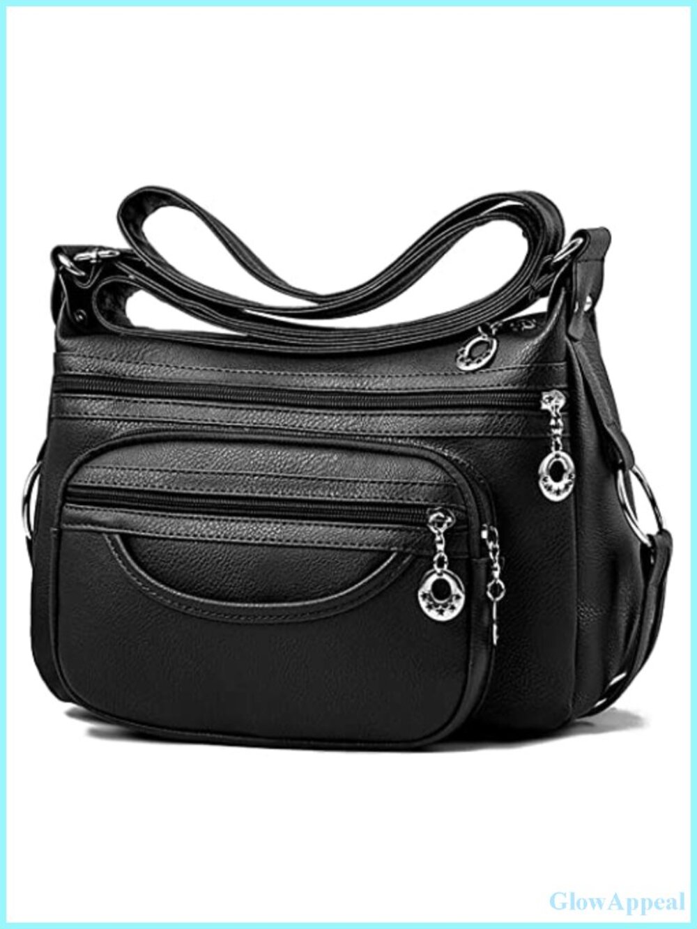 Leather Crossbody Bag for Women Multi Pockets Shoulder Purse Lightweight